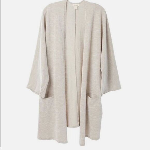 NWT DONNI. Anthropologie Womens Sandwash Cardigan OSFM Ribbed Sweater - Picture 4 of 7